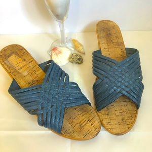 Slip on wedge heel sandals made in Italy